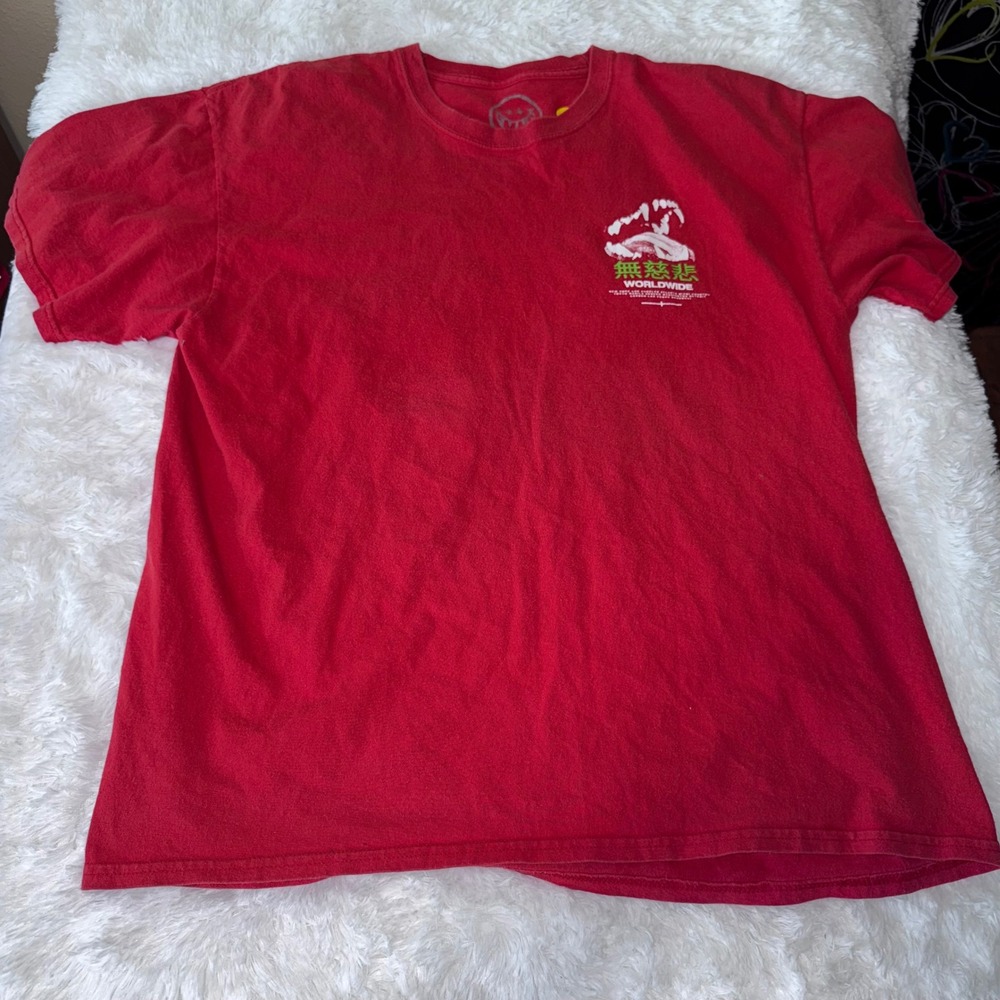 Ruthless Worldwide T Shirt Mens‎ XL Red Graphic Print Crew Neck Short Sleeve